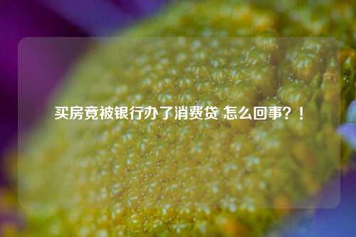 买房竟被银行办了消费贷 怎么回事？！