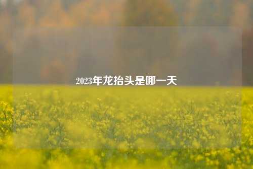 2023年龙抬头是哪一天