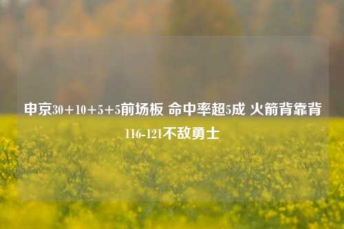 申京30+10+5+5前场板 命中率超5成 火箭背靠背116-121不敌勇士