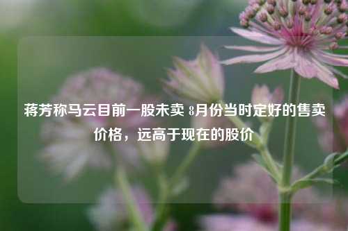 蒋芳称马云目前一股未卖 8月份当时定好的售卖价格，远高于现在的股价