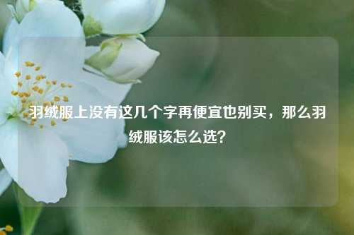 羽绒服上没有这几个字再便宜也别买，那么羽绒服该怎么选？