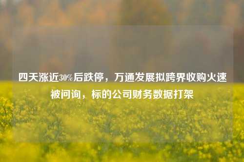 四天涨近30%后跌停，万通发展拟跨界收购火速被问询，标的公司财务数据打架