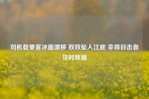 司机载乘客冰面漂移 双双坠入江底 幸得目击者及时救援