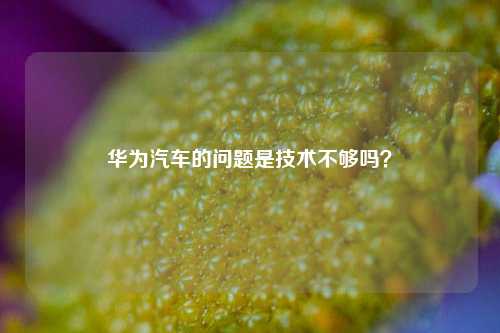 华为汽车的问题是技术不够吗？