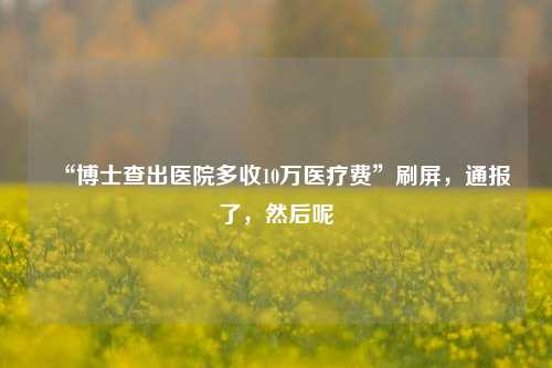 “博士查出医院多收10万医疗费”刷屏，通报了，然后呢