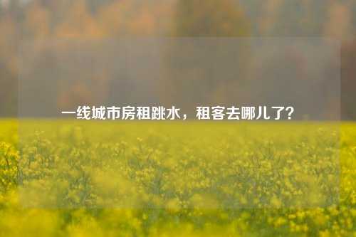 一线城市房租跳水，租客去哪儿了？