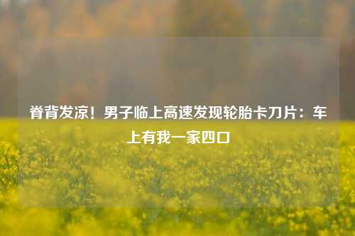 脊背发凉！男子临上高速发现轮胎卡刀片：车上有我一家四口