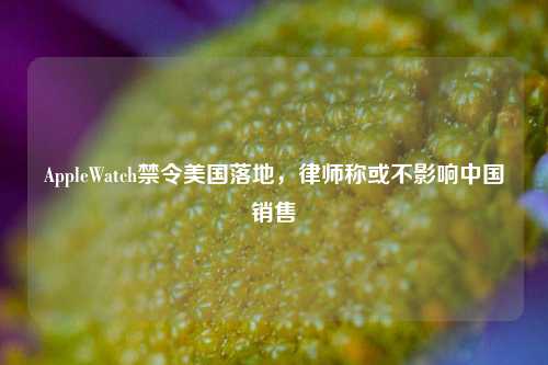 AppleWatch禁令美国落地，律师称或不影响中国销售