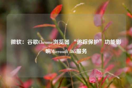 微软：谷歌Chrome浏览器 “追踪保护”功能影响Microsoft 365服务