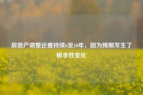 房地产调整还要持续6至10年，因为预期发生了根本性变化