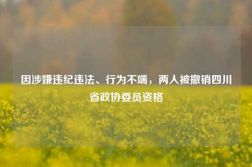 因涉嫌违纪违法、行为不端，两人被撤销四川省政协委员资格