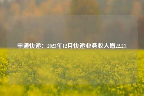 申通快递：2023年12月快递业务收入增22.2%