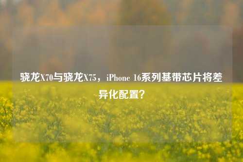 骁龙X70与骁龙X75，iPhone 16系列基带芯片将差异化配置？