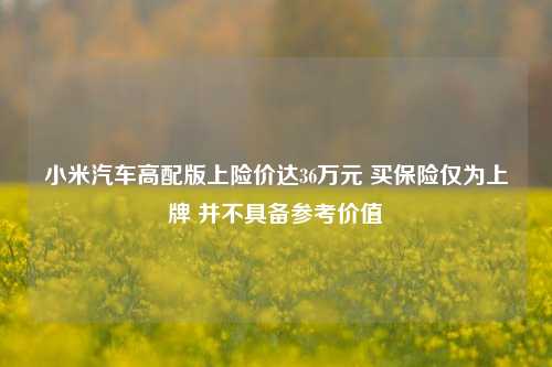 小米汽车高配版上险价达36万元 买保险仅为上牌 并不具备参考价值