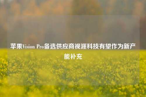 苹果Vision Pro备选供应商视涯科技有望作为新产能补充