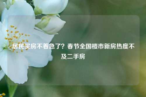 居民买房不着急了？春节全国楼市新房热度不及二手房