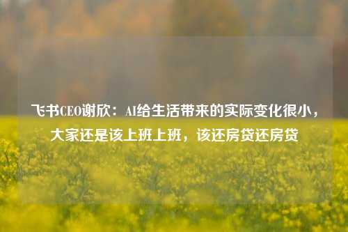 飞书CEO谢欣：AI给生活带来的实际变化很小，大家还是该上班上班，该还房贷还房贷