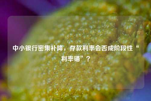 中小银行密集补降，存款利率会否成阶段性“利率锚”？