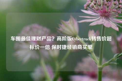 车圈最佳理财产品？高阶版Cybertruck转售价超标价一倍 保时捷经销商买单