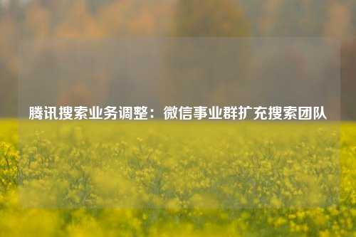 腾讯搜索业务调整：微信事业群扩充搜索团队