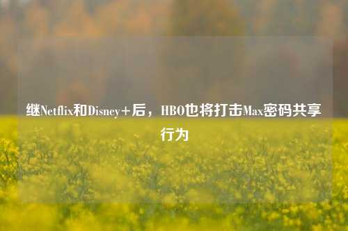 继Netflix和Disney+后，HBO也将打击Max密码共享行为