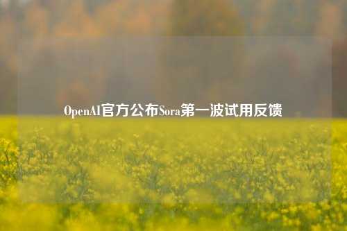 OpenAI官方公布Sora第一波试用反馈