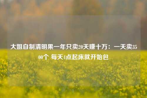 大姐自制清明果一年只卖20天赚十万：一天卖3500个 每天4点起床就开始包