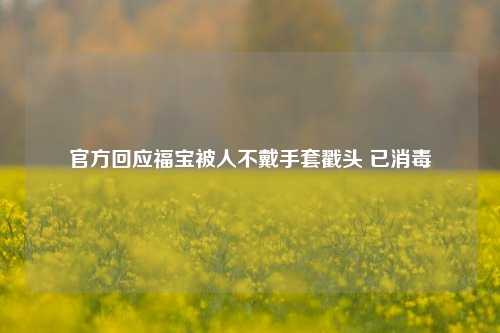 官方回应福宝被人不戴手套戳头 已消毒