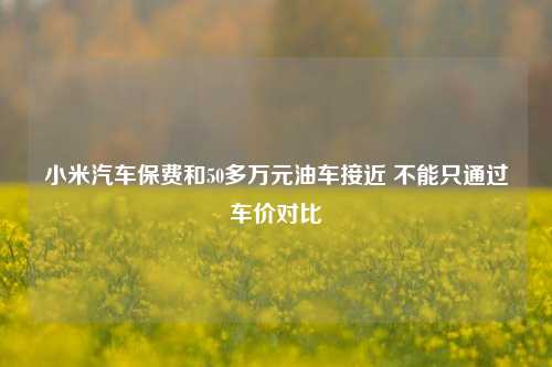 小米汽车保费和50多万元油车接近 不能只通过车价对比