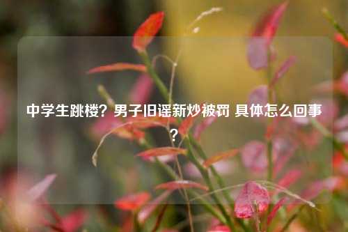 中学生跳楼？男子旧谣新炒被罚 具体怎么回事？