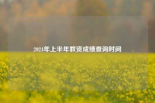 2024年上半年教资成绩查询时间