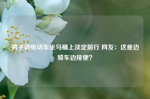 男子骑电动车坐马桶上淡定前行 网友：这是边骑车边排便？