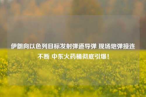 伊朗向以色列目标发射弹道导弹 现场炮弹接连不断 中东火药桶彻底引爆！