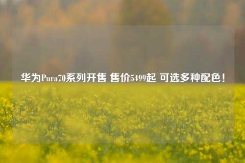 华为Pura70系列开售 售价5499起 可选多种配色！