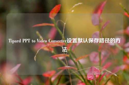 Tipard PPT to Video Converter设置默认保存路径的方法