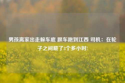 男孩离家出走躲车底 跟车跑到江西 司机：在轮子之间藏了3个多小时!