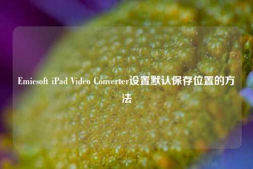 Emicsoft iPad Video Converter设置默认保存位置的方法