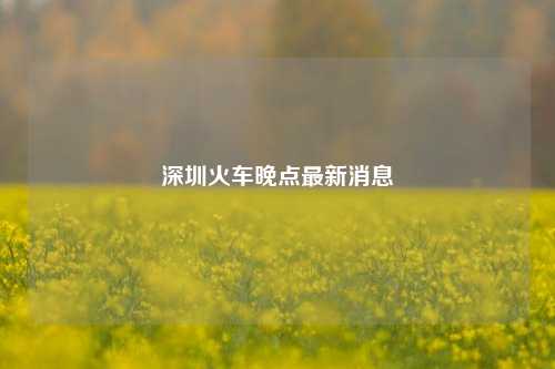 深圳火车晚点最新消息