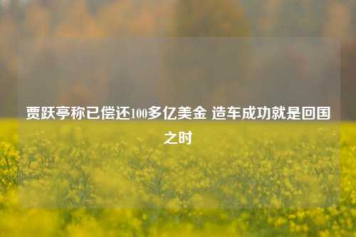 贾跃亭称已偿还100多亿美金 造车成功就是回国之时