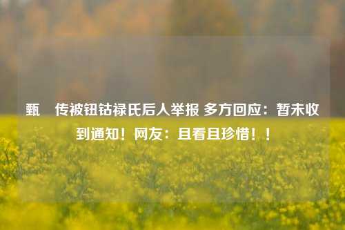 甄嬛传被钮钴禄氏后人举报 多方回应：暂未收到通知！网友：且看且珍惜！！