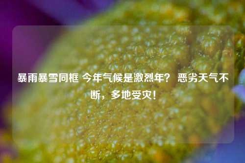 暴雨暴雪同框 今年气候是激烈年？ 恶劣天气不断，多地受灾！