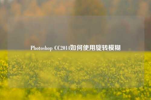 Photoshop CC2014如何使用旋转模糊