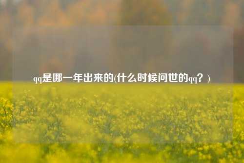 qq是哪一年出来的(什么时候问世的qq？)